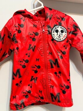 Disney Red Mickey Mouse Hooded Zip Jacket